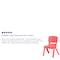 Flash Furniture Red Plastic Stackable School Chair with 10.5'' Seat Height, PK4 4-YU-YCX4-003-RED-GG - alternate 2